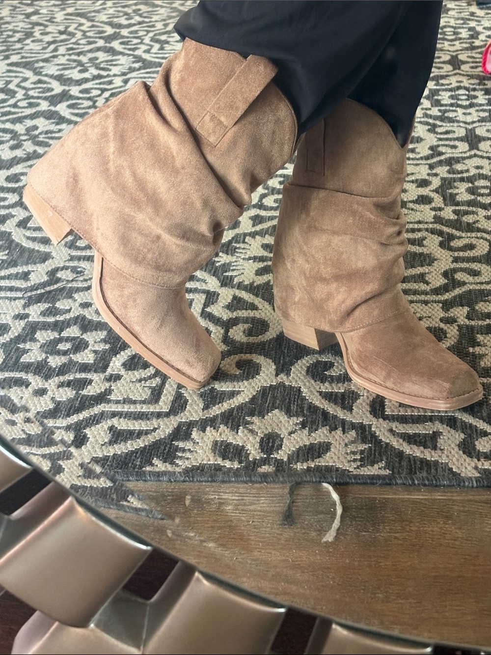 Size 10 Suede Slouch Ankle Boots - Brown